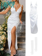 Lunivop Summer Maxi Dress White Sexy Celebrity Evening Prom Party Dresses Bone V Neck Bodycon Women